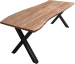 SAM Xanten Tree Edge lauad, ehtne puukant, massiivne akaatsiapuit, X-raam, 120-240 cm