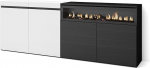 Skraut Home Sideboard, Highboard, kapp, Comode kapp, 200 x 75 x 35 cm, 4 ust, elektriline kamin, m&otilde;&otilde;tmed: Skraut Home Sideboard, Highboard, kapp, Comode kapp, 200 x 75 x 35 cm, 4 ust, elektriline kamin, m&otilde;&otilde;tmed: Skraut Home: Moodne stiil, valge ja must