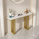 Schlanke Konsolentische f&uuml;r Flur und Eingangsbereich, Ablage hinter dem Sofa, Marmor-Spiegel-Display, moderner Eingangstisch, moderner goldener Konsolentisch mit Stauraum f&uuml;r den Eingangsber