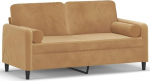 3200888 2-kohaline diivan koos dekoratiivpadjaga 140 cm Velvet Brown