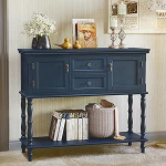 MROJISC konsoollaud sahtlite ja hoiukapiga, puidust sinine konsoollaud kitsas sahtliga konsoollaud elutuppa, esikusse, koridori, magamistuppa