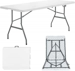 Tragbarer, faltbarer Campingtisch mit Tragegriffen - vielseitiger Picknick-Esstisch f&uuml;r drinnen und drau&szlig;en, f&uuml;r K&uuml;che, Garten, Terrasse, Grill und Heckklappe, strapazierf&auml;hig, einfache Einrichtung