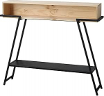 KLWQR Konsolentisch Schmal, Flurtisch mit Offenen Ablagef&auml;chern, Beistelltisch Schmal 80 &times; 20 &times; 85 cm, Holzkasten-Design f&uuml;r Wohnzimmer und Flur