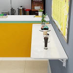 Computerarbeitspl&auml;tze Klappbarer H&auml;nge-Esstisch, Wandklapptisch, Klapptisch, Wandschreibtisch f&uuml;r kleine R&auml;ume, faltbar mit Metallst&uuml;tze (suurus: L x B - 90 x 40 cm)