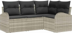 Model3346022 4-osaline aia diivan komplekt koos padjaga Light Grey Poly Rattan Garden Lounge