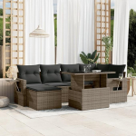 Garten-Sofagarnitur Ecksofa & Mittelsofa Set - Grau, PE-Rattan, 62x62x69 cm - f&uuml;r Terrasse und Innenhof Model3268050