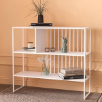 Einteiliger Konsolentisch, Eingangstisch, Metallsofatisch mit Ablage, schmaler Flurtisch f&uuml;r Foyer, Wohnzimmer, Schlafzimmer, Keine Montage erforderlich (Wei&szlig;, 70 cm)