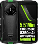 DOOGEE Mini Outdoor Smartphone Fire 3 Ultra, 24GB + 256GB (2TB SD), 20MP &ouml;&ouml;n&auml;gemiskaamera, 5,5-tolline HD+ kompaktne korpus ja libisemiskindel disain, 8350 mAh aku, Gemini KI, IP68 p&otilde;rutuskindel mobiiltelefon