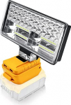 Akulamp Dewalt 18V/20V aku jaoks, 90W 5400LM traadita LED t&ouml;&ouml;valgus, kaasaskantavad valgusfoorid ehitusplatsi lamp, aku pealamp C-t&uuml;&uuml;pi laadimisega telkimiseks (Dewalt 18V/20V jaoks)