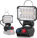 KERNOWO akulamp Makita 18/21 V, 48 W traadita LED t&ouml;&ouml;valgusti aku 40 &uuml;liheledate LED helmedega, LED kohtvalgusti, kaasaskantav ehitusplatsilamp C-t&uuml;&uuml;pi ja USB laadimisega (4 in No