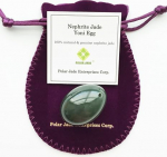 Nephrite Jade Egg, Small, Drilled, with Certificate and Instructions, for Experienced and Advanced Users to Improve Muscles to Prevent Incontinence, Gold