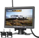GOHHDL 1080P HD traadita tagurduskaamera komplekt, stabiilne WiFi traadita tagurduskaamera, 7-tolline HD monitor koos 2 tagurduskaameraga, haagisele, RV, veoautole, autole, bussile, IP68 veekindel, 12V-36V