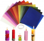 12 mesilasvaha lehtede pakend, mesilasvaha k&uuml;&uuml;nla valmistamise komplekt, mesilasvaha helbed, k&uuml;&uuml;nlavaha, DIY mesilasvaha lehed lastele, t&auml;iskasvanutele, DIY, j&otilde;uluvahakunst, 12 v&auml;rvi, 20 x 20 cm.