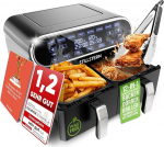 Stillstern Hot Air Fryer 2 Chambers 8L Dual Zone Airfryer XXL, 2400 W, Excellent 1.2 (Very Good), Air Fryer, Recipe Book, Defrost and Keep Warm Hot Air Fryer Double Chamber, Air Fryers