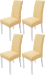 PETCUTE Stuhlhusse stuhlbezug Stretch Hussen f&uuml;r St&uuml;hle Spandex Stuhlhussen f&uuml;r Hochzeit Beige 4er Set