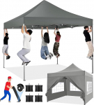 COBIZI kokkupandav Gazebo 3 x 3 veekindel stabiilne talvekindel 2.0, v&auml;ljas kokkupandav aiamaja Gazebo UV kaitse 50+ 3 k&otilde;rgus reguleeritav, peotelk 4 k&uuml;lgpaneeli ja 4 liivakotiga, hall