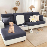 EURHOWING Universal Sectional Sofa Cover, Stretch Couch Cushion Slipcovers Replacement, Anti Slip L Shape Sofa Covers, Chaise Lounge Sofa Slipcover, Large Double Seat Cover, Grey