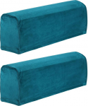 sourcing map 2 Pieces Sofa Armrest Covers, Stretch Couch Armrest Cover for Chairs Sofas Couch Arm Anti-Scratch Sofa Cover Peacock Blue