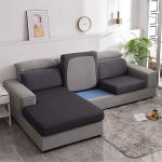 XDKS Sofa Seat Cushion Covers, Couch Cushion Covers for Single Pillows, Couch Cushion Covers Stretch Jacquard (Chaise Seat, Dark Grey)