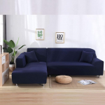Corner Sofa Slipcovers, Elastic L-Shaped Sofa Covers, Non-Slip Sofa Covers for Pet Kids, Corner Sofa Covers, Furniture Protector - for Living Room, Navy, 3 Seater (190~230cm))