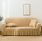 youyoucool Bubble Lattice Elegant Stretch Sofa Cover 3D Cover Couch Cover Spandex Elastic Sofa Slipcover Protector with Skirt Metersyellow2 Seats