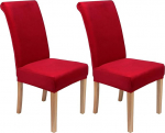 Colorxy Spandex kangast Stretch s&ouml;&ouml;gitool Slipcovers Home Decor Set of 4, Velvet, punane, 2-Medium