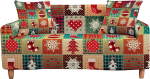ENEN Sofabezug Weihnachten, Stretch Sofabezug 1/2/3/4 Sitzer Diivan Cover Elastisch Antirutsch Schonbezug f&uuml;r Sofa, Sofahussen Couchbezug Sofa &Uuml;berw&uuml;rfe (Weihnachtsstrumpf,4 Sitzer(235-300cm))