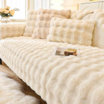 Rabbit Plush Diivan Cover L kuju 1 2 3 4 istekoha diivanikate nurgas diivan U kuju 2023 universaalne libisemisvastane diivanikaitsja, super pehme diivanivaip, mis on valmistatud Faux Fur elutuppa