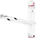 tesa DELUXXE Vannitoa r&auml;tikukang 2-kandiline kroomitud roostekindel seinale kinnitamiseks ilma puurimata, sisaldab liimilahust 72 mm x 50 mm x 450 mm