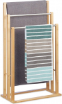 Relaxdays Hand Towel Holder, Standing with 3 Towel Rails, 3 Arms for Bathroom, Bamboo, 84 x 48 x 26 cm (H x W x D), natural