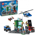LEGO 60317 Linnapanga r&ouml;&ouml;vimine koos tagaajamisega koos helikopteri, drooni ja 2 veoautoga, politseikomplekt, s&uuml;nnip&auml;evakingitus poistele ja t&uuml;drukutele alates 7. eluaastast