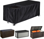 Patio Deck Box Cover, t&otilde;mblukuga, veekindel, 420D Oxford padi kasti, ladustamise, Ottomani pingi kate teki kasti, konteineri, ristk&uuml;likukujuline (must, S: 123x62x55cm)