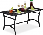 Relaxdays Ristk&uuml;likukujuline aialaua metallist laud Must | Garten, Terrasse & Balkon, vastupidav ja stabiilne, HBT: 55,5x120x60 cm