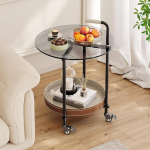 Guyii k&uuml;ljelaud ratastega, &uuml;mmargune k&uuml;ljelaud elutuppa, mobiilne voodilaud ratastel, rulliv laud diivanilaud, kohvilaud riiuliga, teek&auml;ru k&uuml;ljelauad, kaasaegne (stiil B)