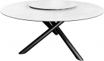 Riess Ambiente &uuml;mmargune s&ouml;&ouml;gilaud SPIN 150 cm valge keraamiline marmorist disain mustad metalljalad p&ouml;&ouml;rleva lauaplaadiga s&ouml;&ouml;gilaud k&ouml;&ouml;gilaud p&ouml;&ouml;rlev