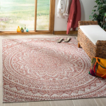 SAFAVIEH Courtyard Collection kaasaegne vaip elutuppa, s&ouml;&ouml;gituppa, magamistuppa, l&uuml;hike vaip, helebeež ja terrakota, 201 x 290 cm