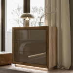 Forte Savona Elegantne kapp 103 3 sahtliga, Antique Oak Decor/Beige l&auml;ikega, 103 cm lai x 98,2 cm k&otilde;rge x 42,3 cm s&uuml;gavus