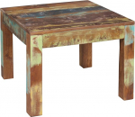 FineBuy Kalkutta kohvilaud, 60 x 47 x 60 cm, t&auml;ispuidust k&uuml;ljelaud, Shabby Chic, elutoa laud paadipuidust, diivanilaud ruudukujuline