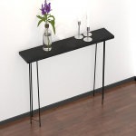 Konsoolne diivanilaud, raudjalgadega konsoollaud esikusse, elutuppa, magamistuppa, fuajeesse, must (120 x 20 x 80 cm/47 x 8 x 31 tolli)