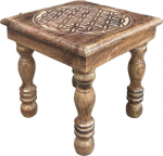 DharmaObjects Massiivne mangopuust k&auml;sitsi nikerdatud Tiibeti budistlik palve Puja p&uuml;hakoda Altar Meditatsioonilaud Elu lill