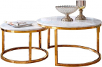 Lauad Kodukaunistus M&ouml;&ouml;bel &Uuml;mmargune marmorist kohvilaud Metallist alus Kuldne elutuba v&otilde;i Lounge