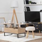 Happy Garden Lotta kohvilaud kokkupandavate paneelidega must ja puit