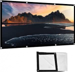 Niiyen projektsiooniekraan, 60-120-tolline kaasaskantav kokkupandav kortsuvaba valge projektori kardinaprojektsiooniekraan 16:9 siseruumide jaoks v&auml;ljas kodukino tagahoovis kino reisimiseks (120 tolli)