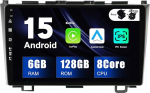 SXAUTO - 6G + 128G - Android 14 IPS autoraadio Honda CRV (2006-2011) - Sisseehitatud Carplay/Android Car/DSP - LED kaamera + MIC - DAB roolijuhtimiss&uuml;steem Fast Boot 360-CAM WiFi AHD - 2 DIN 9 tolliga