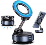 Telvesse 2026 Vaakum magnet mobiiltelefoni hoidja tugeva imemisv&otilde;imsusega, kokkupandav ja 360&deg; reguleeritav - magnetiline mobiiltelefoni hoidja autole, peeglile, pindadele, mis &uuml;hildub iPhone'i ja Androidiga (must)