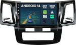 [4G + 64G] IPS 9-tolline Android 14 autoraadio Toyota Fortuner Hilux Revo Vigo 2004-2015 koos Navi Octa Core'iga [Sisseehitatud CarPlay/Android Car/DSP/Mirror Link/GPS Navi/360 Camera/Bluetooth 5.0