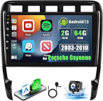 [2+64G] Android 13 autoraadio Porsche Cayenne 2003-2010 juhtmevaba Carplay & Android Car, 9-tolline puuteekraaniga autoraadio WiFi, GPS, Mirror Link, DSP, FM/RDS raadio SWC+ AHD tagantvaate kaameraga.