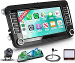 4G + 64G traadita Carplay Android 13 autoraadio VW Golf 5 6 Passat Polo Tiguan Touran Caddy Skoda Seat 7-tolline autoraadio Android auto GPS navigatsioon WiFi peeglilink Bluetooth FM/RDS/EQ/SWC tagurdamine
