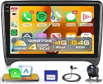 4G + 128G traadita Carplay Android autoraadio Audi TT MK2 8j 2006-2014 9-tolline Incell puutetundlik autoraadio Android auto GPS navigatsiooniga WiFi peeglilink Bluetooth FM/RDS/EQ/USB/SWC tagumine vaade