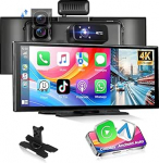 Kaasaskantav auto multimeedia m&auml;ngija A-apple Carplay Android autole 10,25-tollise IPS puuteekraaniga, autokuvar autodele, maasturitele, kaubikutele, pikapidele ja veoautodele, Bluetooth/DVR/AUX/FM/Night Vision